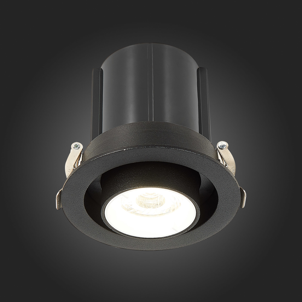 ST702.448.12 Св-к встр. Черный LED 1*12W 4000K 900Lm Ra80 24° IP20 D90xH92 180-240V