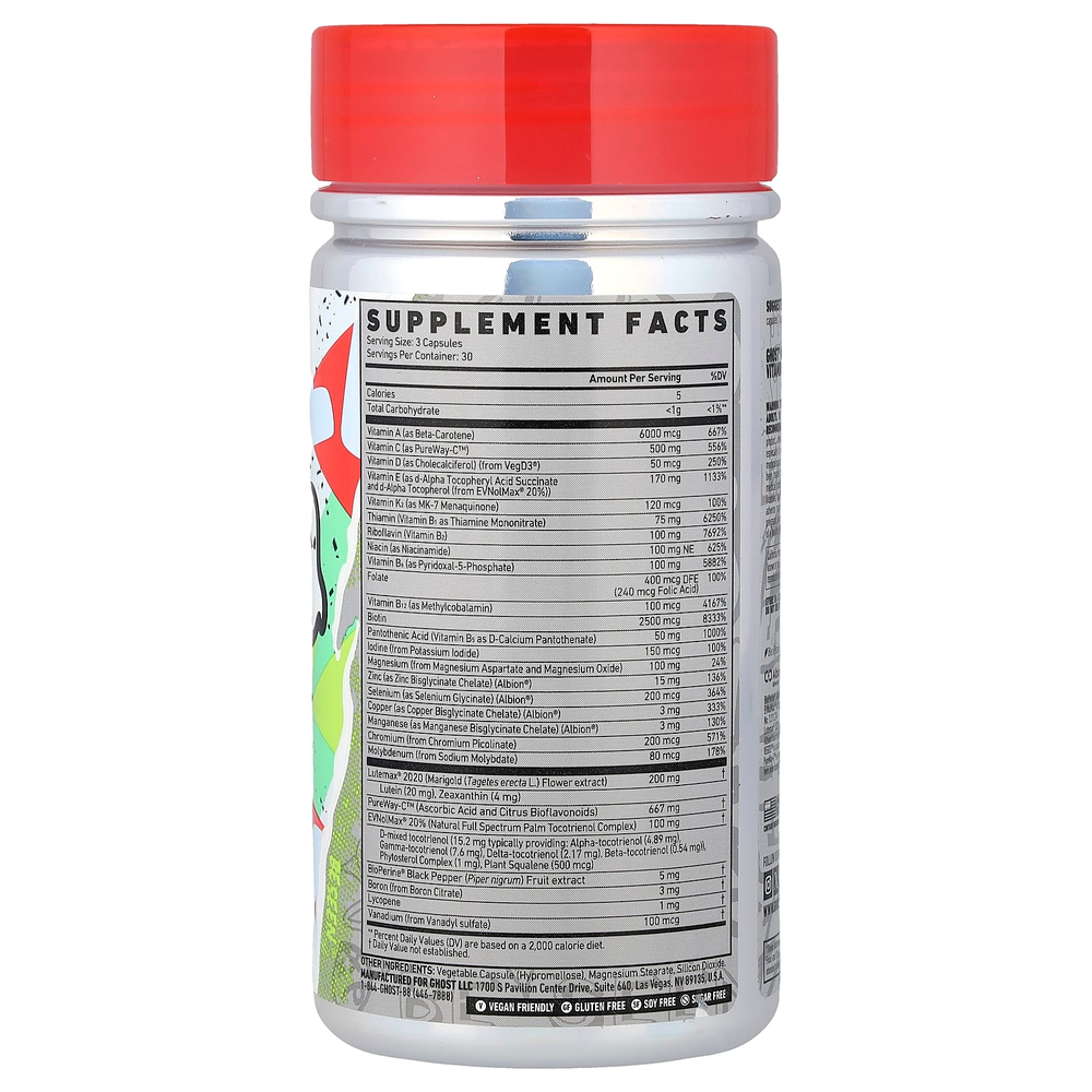 Ghost, мультивитамины, 90 растительных капсул