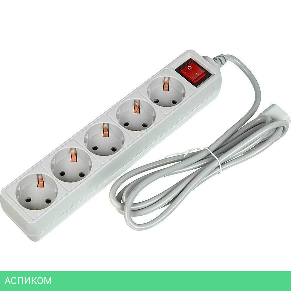 Сетевой фильтр PC Pet AP01006-E-G серый