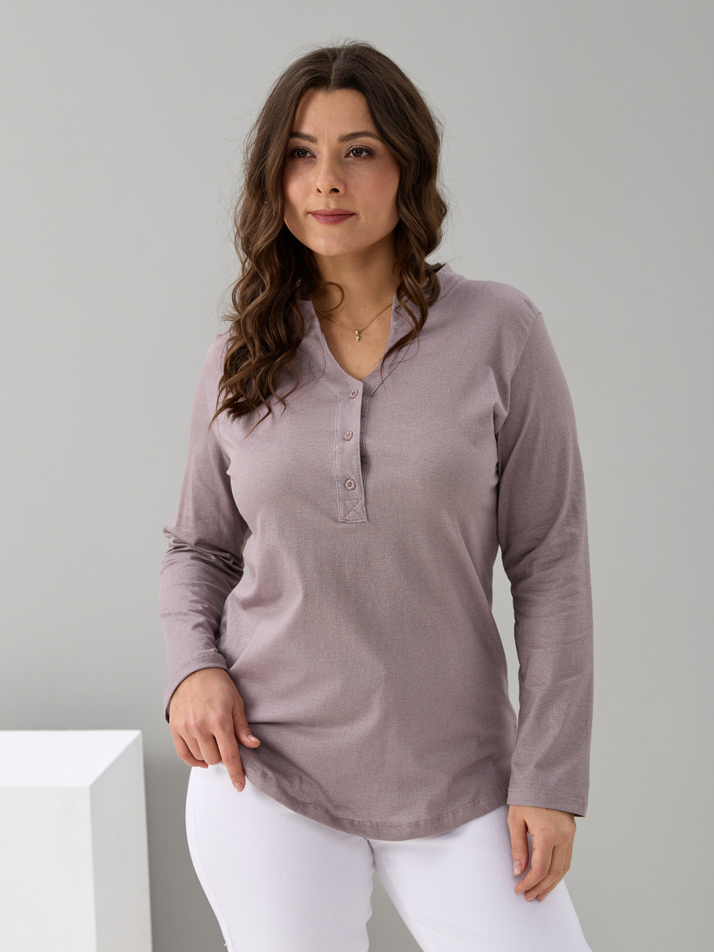 Блузка БЛ-22/темнобежевый-рогожка