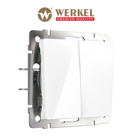 WERKEL Выключатель двухклавишный проходный (белый) W1122001