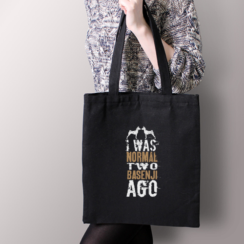 Тканевая сумка "2 Басенджи назад"