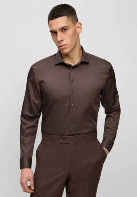 Мужская рубашка (коричневая) Л3