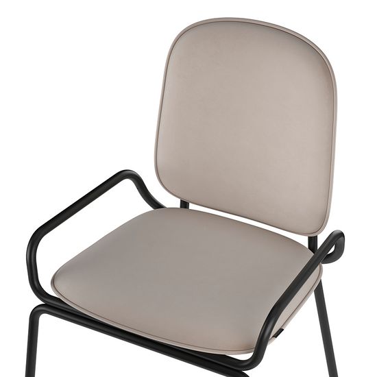 Стул ror, 2 frame, велюр, черный/бежевый