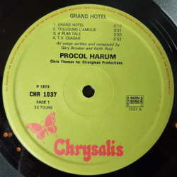 Винтажная виниловая пластинка LP Procol Harum Grand Hotel (France 1973)