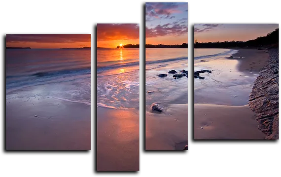 Модульная картина "Пляжный закат"