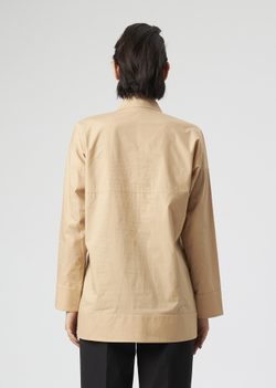 ZIPPERED BLOUSE | L | BEIGE