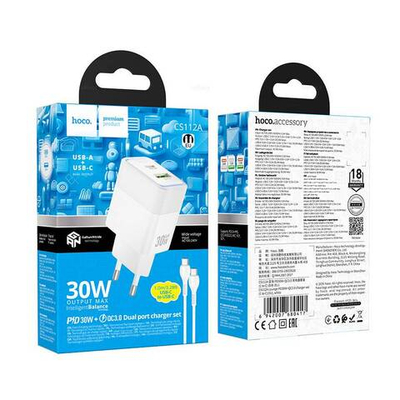 Зарядное устройство на Type-C Hoco PD30W+QC3.0 CS112A (white)