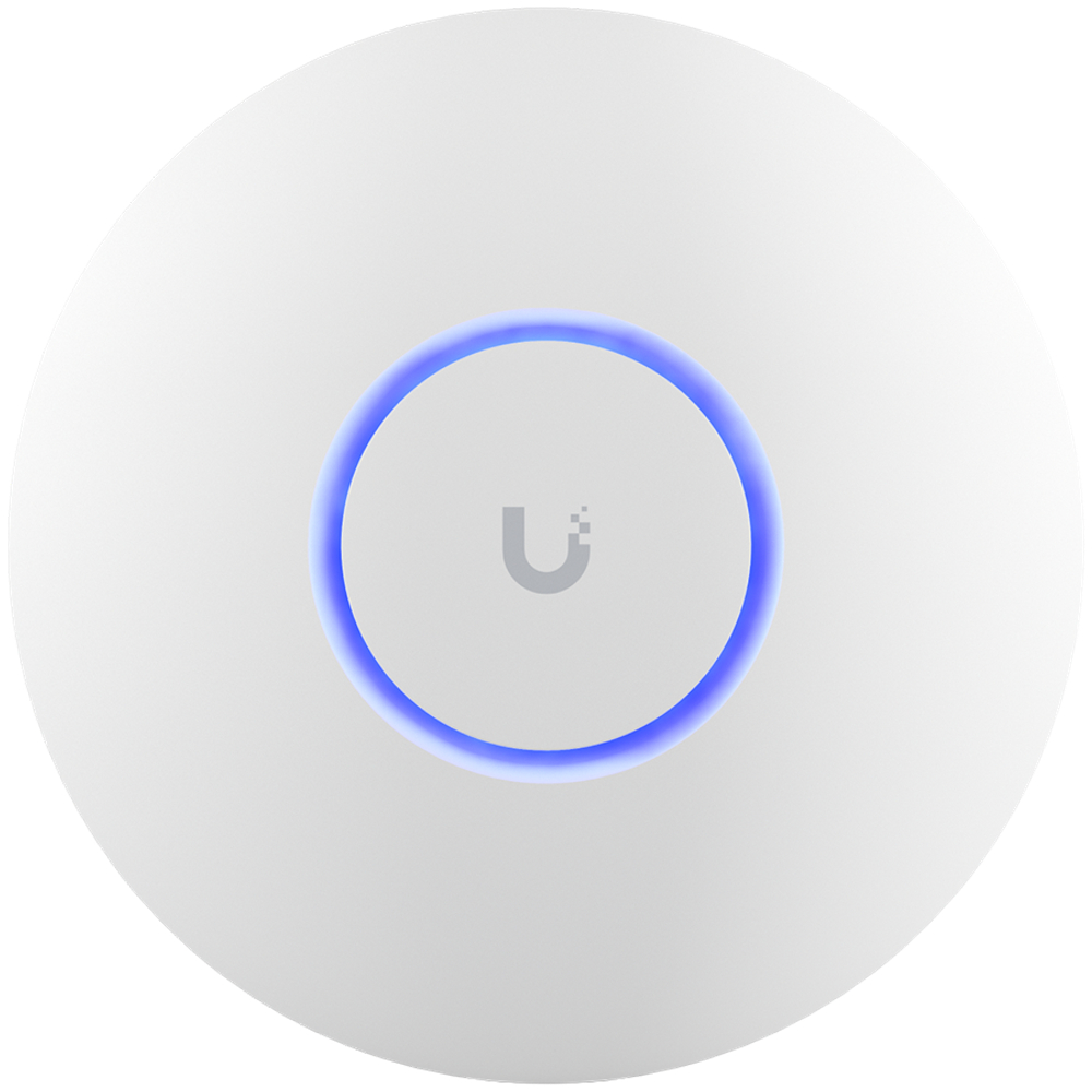 UBIQUITI U6+, WiFi 6, 4 spatial streams, 140 m² (1,500 ft²) coverage, 300+ connected devices, Powered using PoE, GbE uplink.