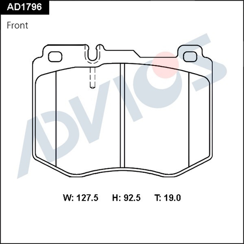 Дисковые тормозные колодки ADVICS (еврокерамика) передние AD1796