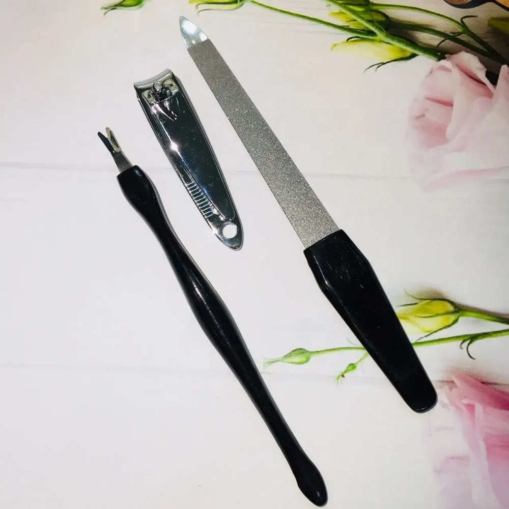 Маникюрный набор на блистере, 3 предмета «Ultramarine» (кусачки, триммер и пилка металлическая)✦