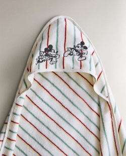 ZARA HOME ДЕТСКОЕ ВЕЛЮРОВОЕ ПОЛОТЕНЦЕ С КАПЮШОНОМ МИККИ И МИННИ ©DISNEY, ЖЕЛТЫЙ