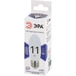 Лампа светодиодная ЭРА STD LED B35-11W-860-E27 11Вт свеча холодный дневной свет Е27 | Лампы cветодиодные Свеча (B/C)