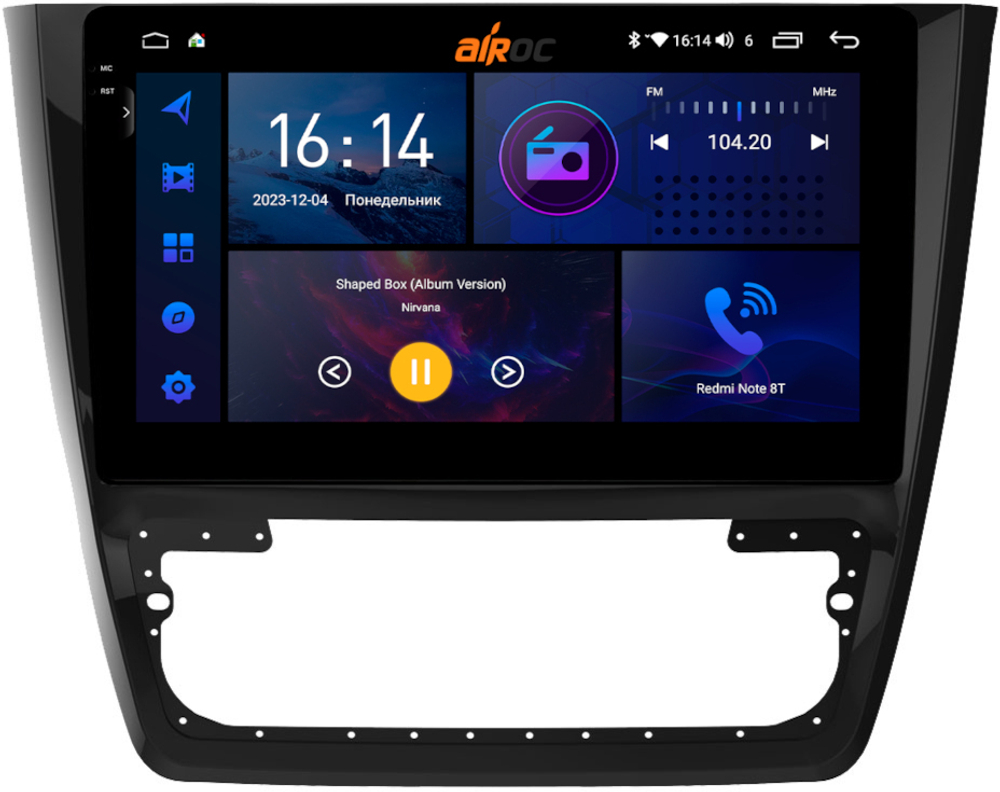 Магнитола для Skoda Yeti 2009-2018 (кондиционер) - AIROC 2K RI-3204 Android 12, QLed+2K, ТОП процессор, 8/128Гб, CarPlay, SIM-слот