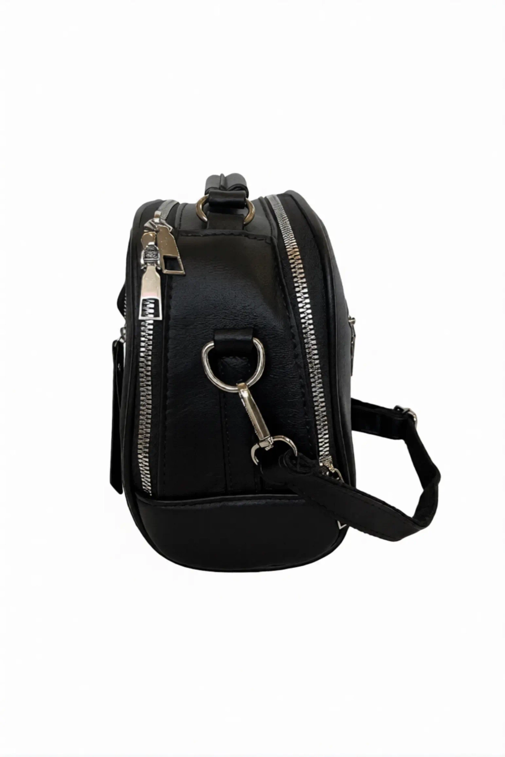 Сумка женская из экокожи с вельветом чёрная QOZA