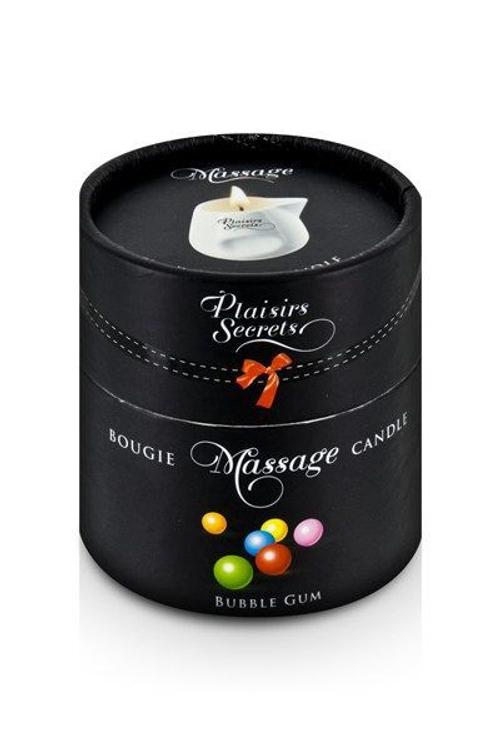 Массажная свеча Plaisir Secret Bubble Gum, аромат бубль-гума, 80 мл