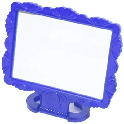 Зеркало настольное в пластиковой оправе «Резная окантовка» прямоугольник, подвесное 20*17см