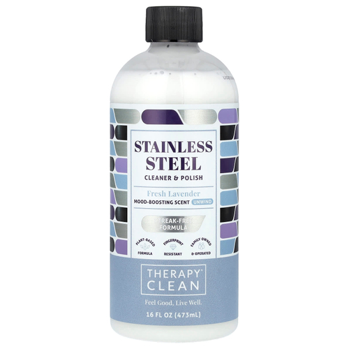 Therapy Clean, Нержавеющая сталь, чистящее средство и полироль, свежая лаванда, 473 мл (16 жидк. унц.)