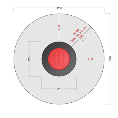 Встраиваемый детский батут для площадок - круглый - 190