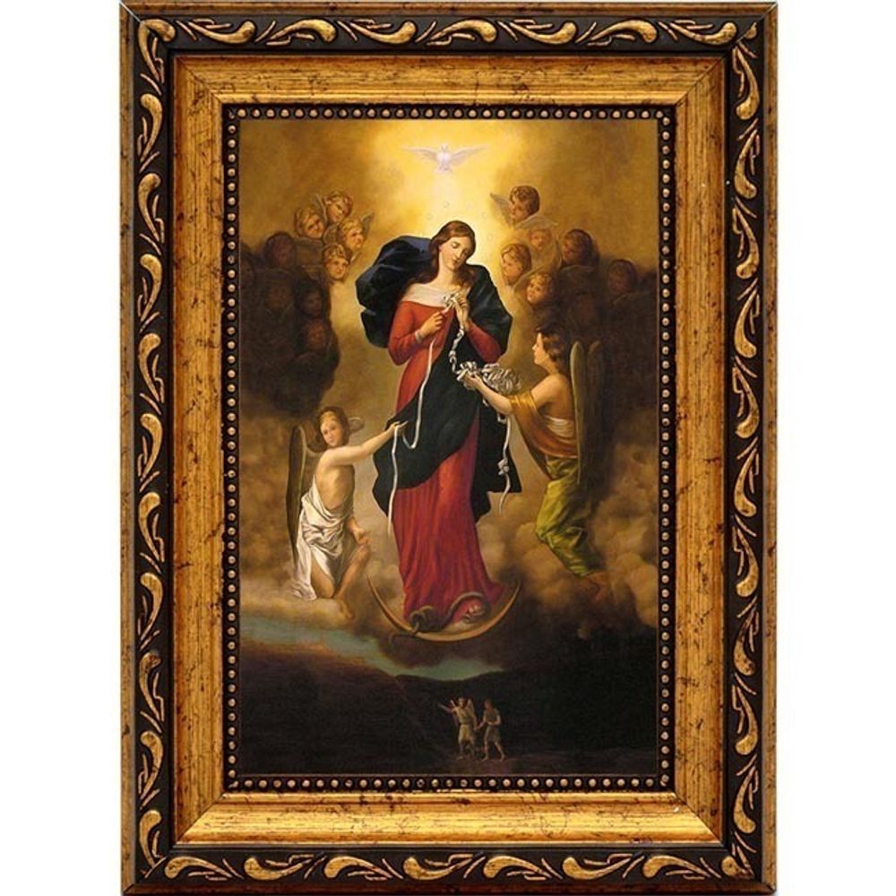 Развязывающая узлы. Икона Божией матери на холсте.