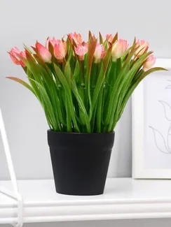 Бонсай в горшке "Тюльпаны" 9х19 см, микс