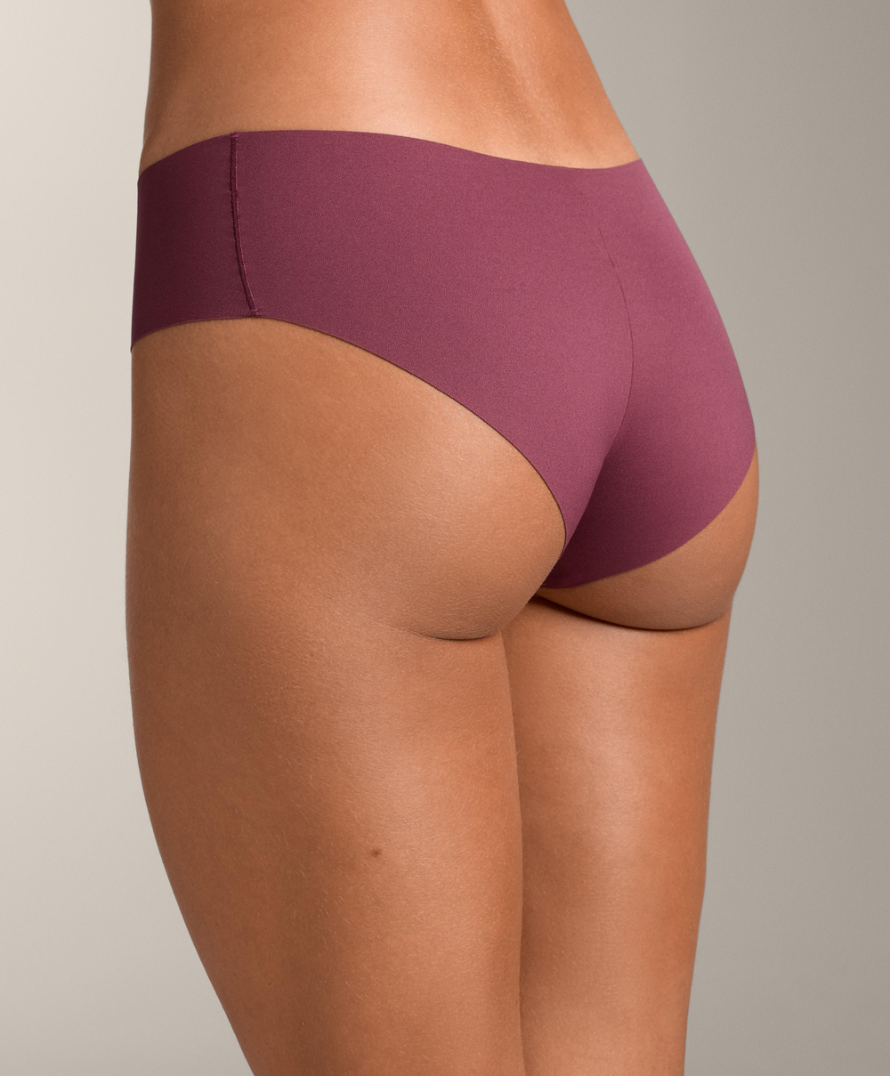 OYSHO Набор из 5 бесшовных трусов-хипстеров, бордовый