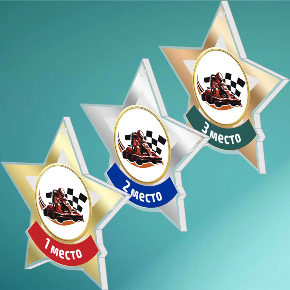 Акриловая медаль Картинг 1731