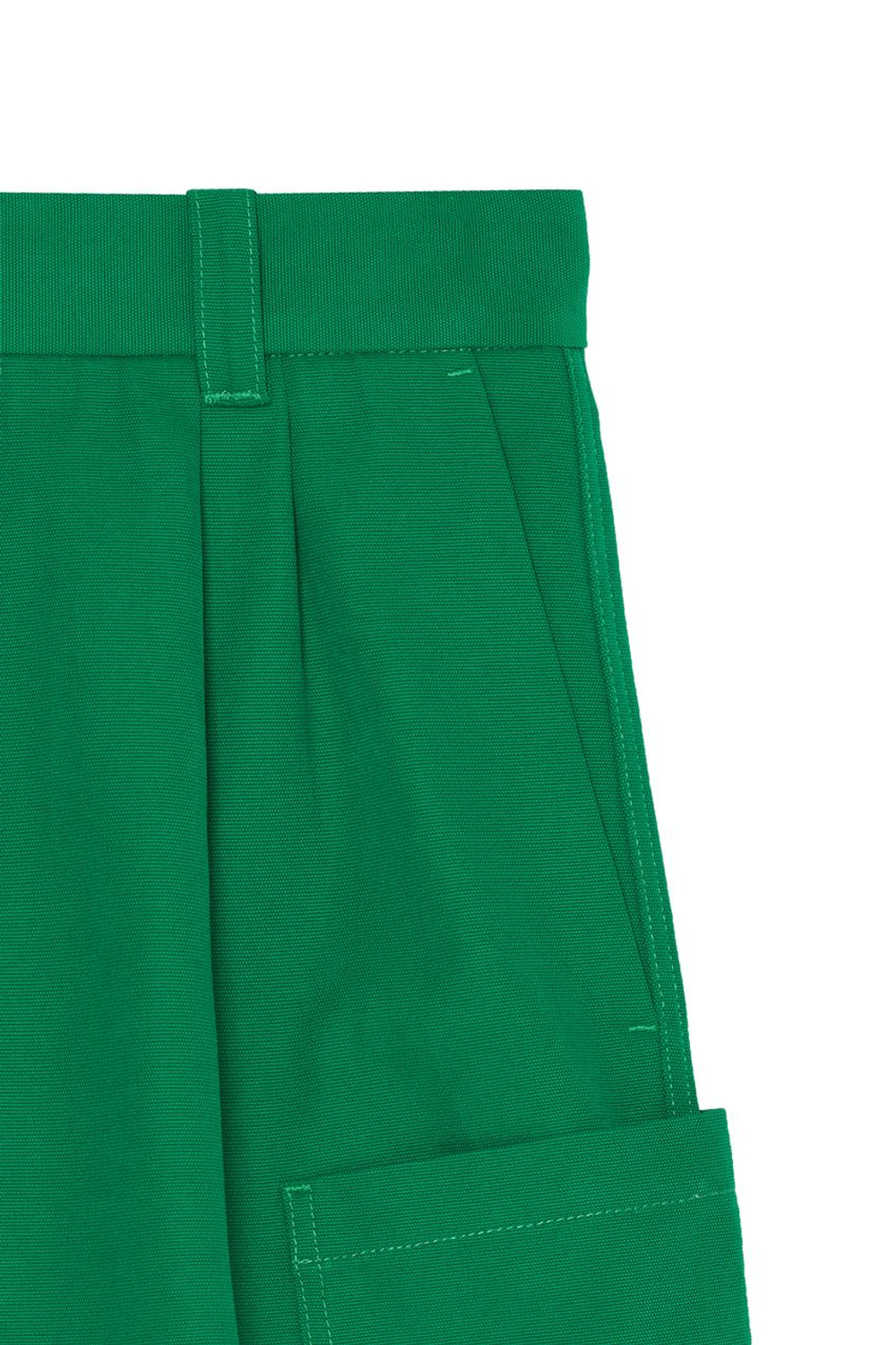 ZARA X BENITO ANTONIO ШОРТЫ-БЕРМУДЫ-КАРГО СВОБОДНОГО КРОЯ С ЗАЩИПАМИ, ЗЕЛЕНЫЙ