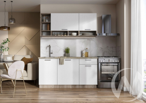 Кухня Рица ЛДСП 1.6 (дуб крафт серый/белый)