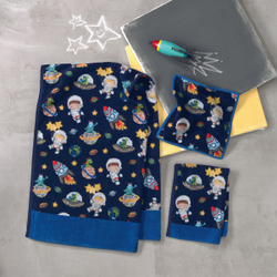 Полотенце 37x50 Feiler Galaxy Star Blau голубое