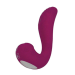 Бордовый вакуум-волновой вибратор 3-в-1 с язычком Calypso (Цвет: бордовый)