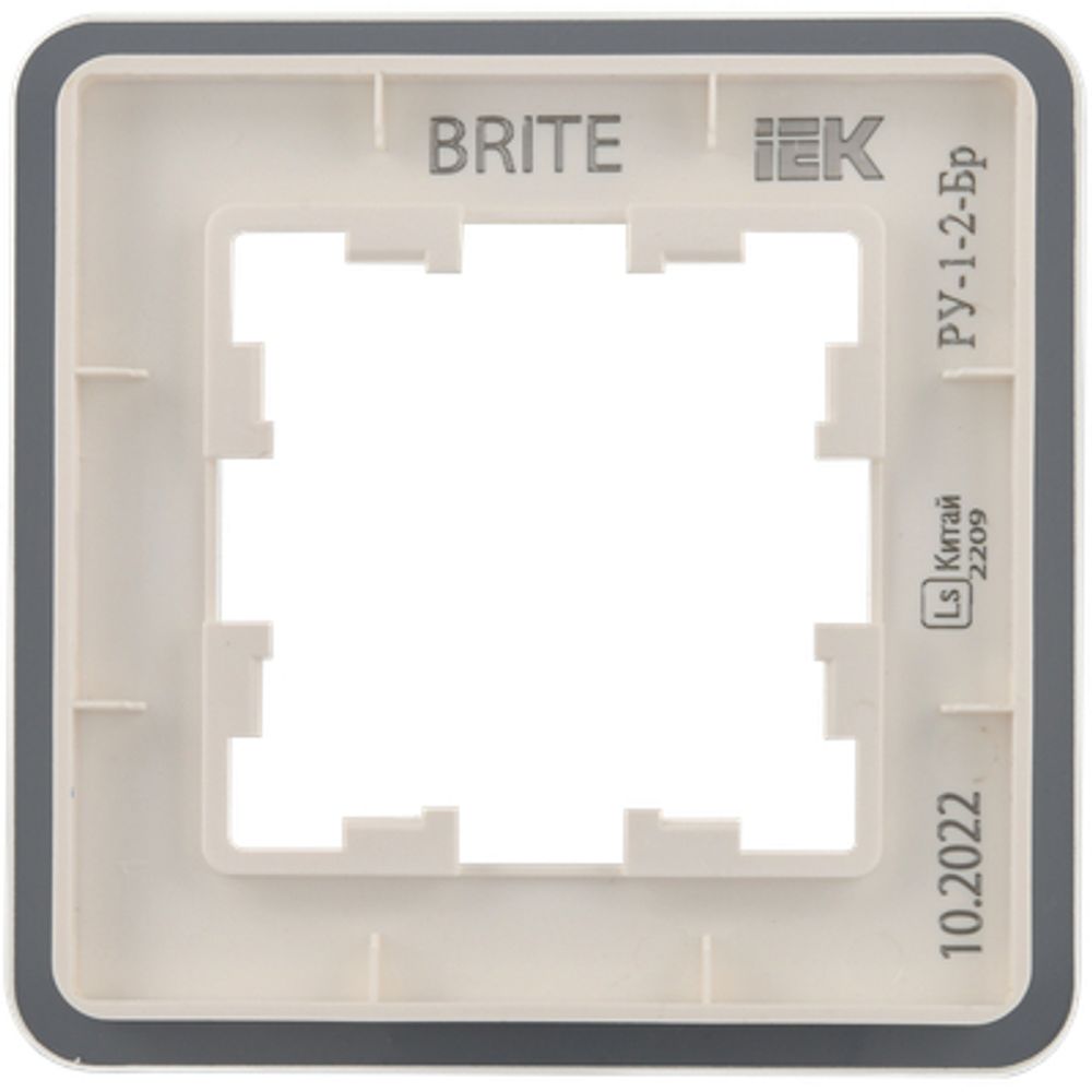 BRITE Рамка 1-местная РУ-1-2-Бр стекло белый RE IEK
