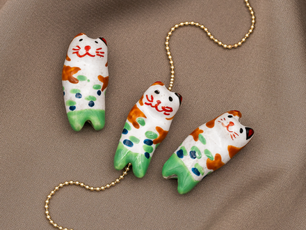 Бусина "Котенок" 27х12мм, керамика