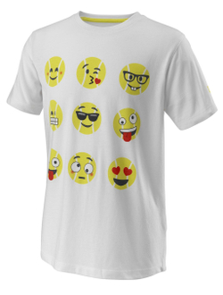 Детская теннисная футболка Wilson Emoti-Fun Tech Tee B - white