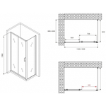 Душевой уголок Abber Schwarzer Diamant 150x100 AG30150B-S100B профиль Черный стекло прозрачное