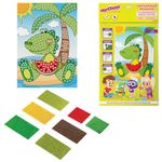 Набор для творчества "Сверкающая мозаика из мягкого пластика", "Крокодил", 21х29 см, ЮНЛАНДИЯ, 662366