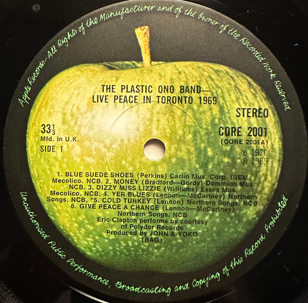 The Plastic Ono Band - Live Peace In Toronto 1969 (Англия 1969г.)