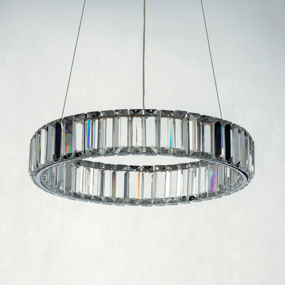 Citilux Чезаре CL338141 LED Люстра хрустальная с пультом Хром