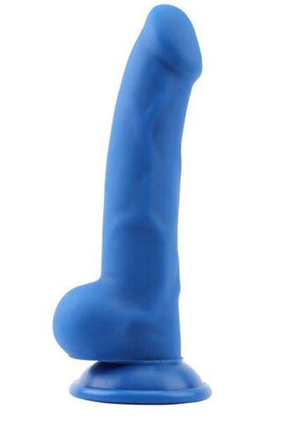 Синий фаллоимитатор Norman.P - 21,5 см. (Цвет: синий)