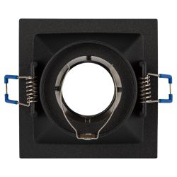 Встраиваемый светильник декоративный ЭРА KL102 BK/CH MR16 GU5.3 черный хром | Декоративные встраиваемые светильники