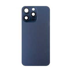 Задняя крышка для Apple iPhone 15 Pro Max в сборе со стеклом камеры Синий (логотип) - Премиум