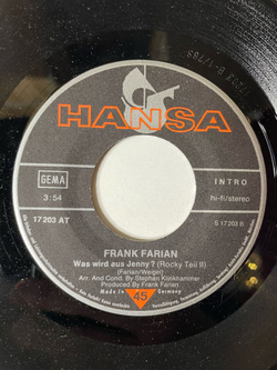 Винтажная виниловая пластинка LP Frank Farian Spring Uber Deinen Schatten, Tommy (Germany 1976)