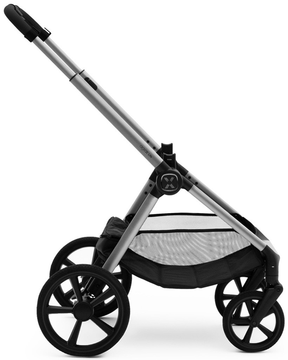 Коляска Agex Life 3 в 1 хромированная рама с автокреслом i-Team ATG080 Grey ALM606 Midnight Grey (Темно-серый)