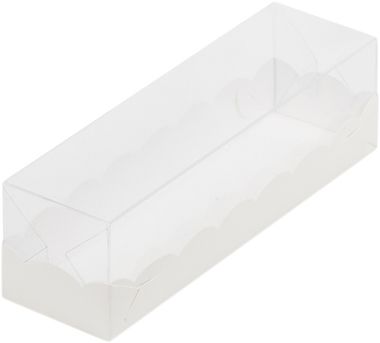 Коробка для макарон с пластиковой крышкой  19х5,5х5,5