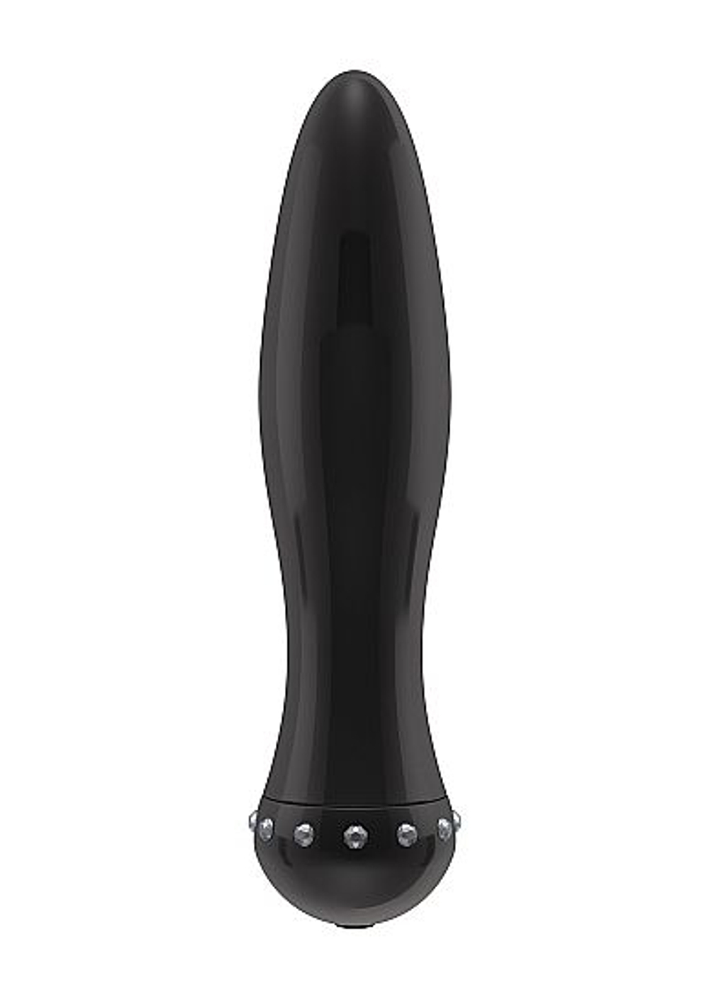 Черный вибратор-торпеда с кристалликами The Gem Black - 16,6 см. (Цвет: черный)