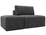 Модули диван и пуф Лига-060 НПБ, BRUT 16 темно-серый, Велюр, 129603