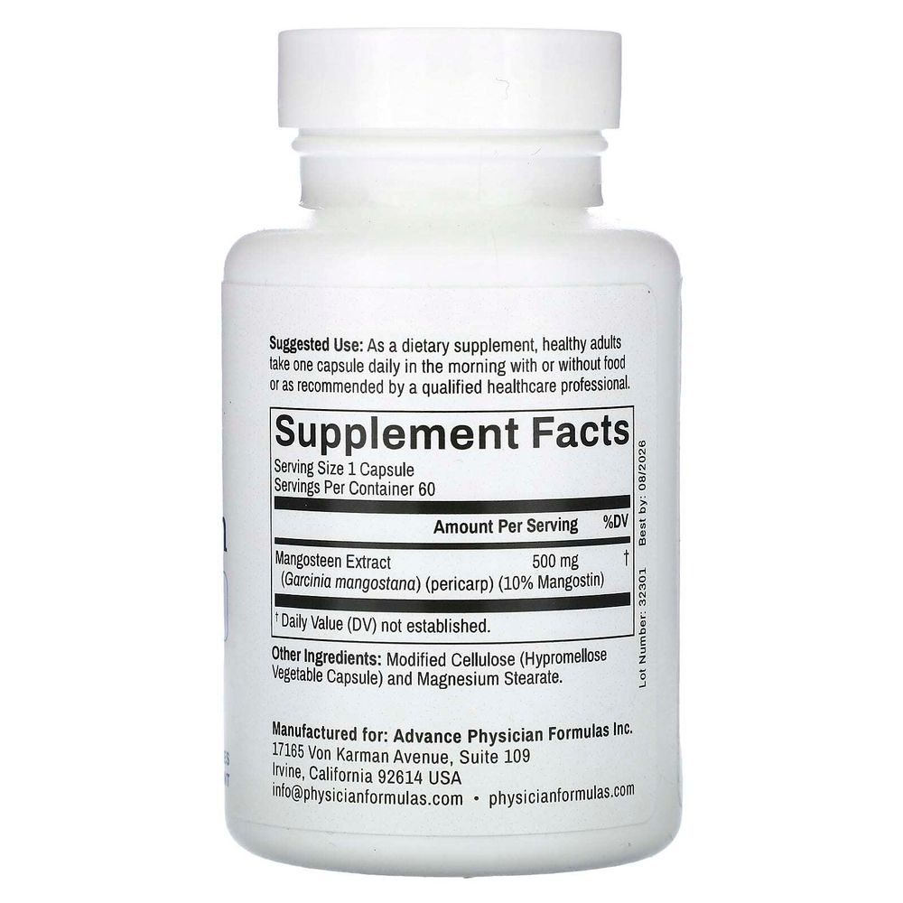 Advance Physician Formulas, мангостан, 500 мг, 60 капсул
