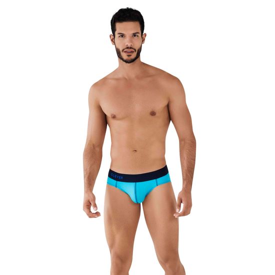 Мужские трусы слипы бирюзовые Clever Moda TECHNIQUES BRIEF 079807