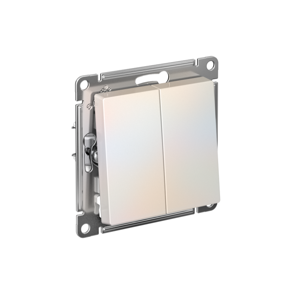 Выключатель 2-кл. СП AtlasDesign 10А IP20 (сх. 5) 10AX механизм жемчуж. SE ATN000451