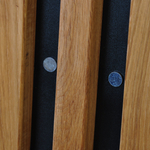 Вешалка деревянная Пиафорте Нигелла 1196х331 мм со складными крючками (10 шт) / Вешалка для одежды настенная деревянная из массива дикого дуба и ДСП в прихожую